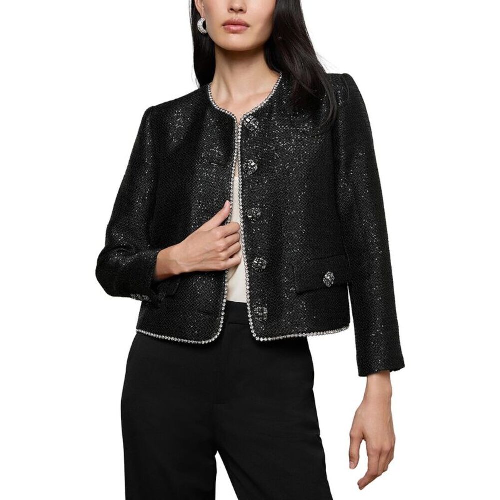 L’Agence Womens Zell Crystal Trim Jacket